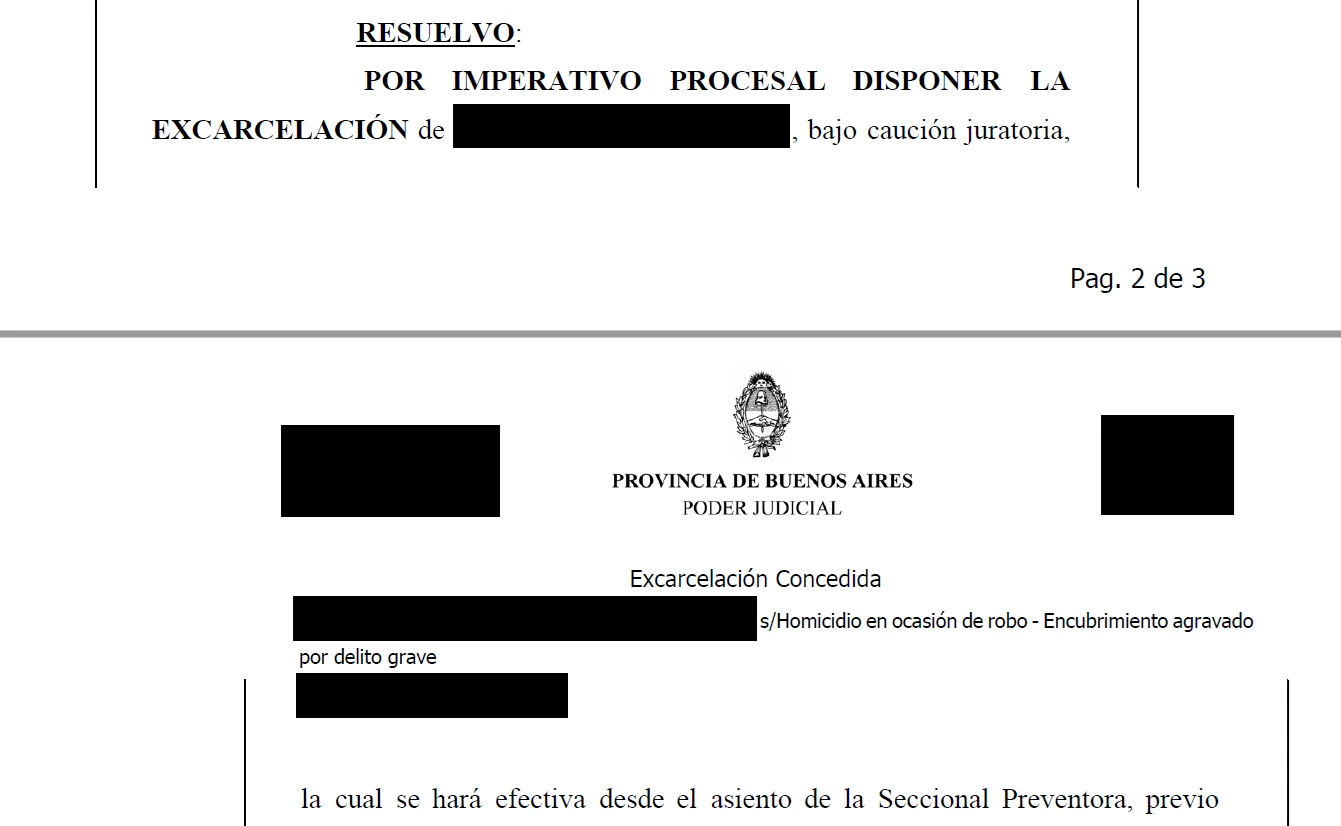 Resolución: cese de prisión preventiva