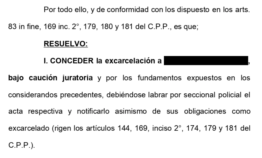 Resolución: libertad en contexto de violencia de género